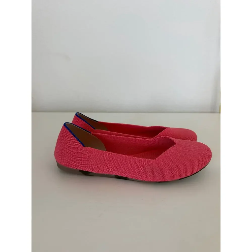 Rothys Womens The Flat Round Toe Flats Shoes Size 9 Hot Pink